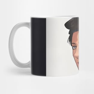 Black Hair Anime Boy Mug